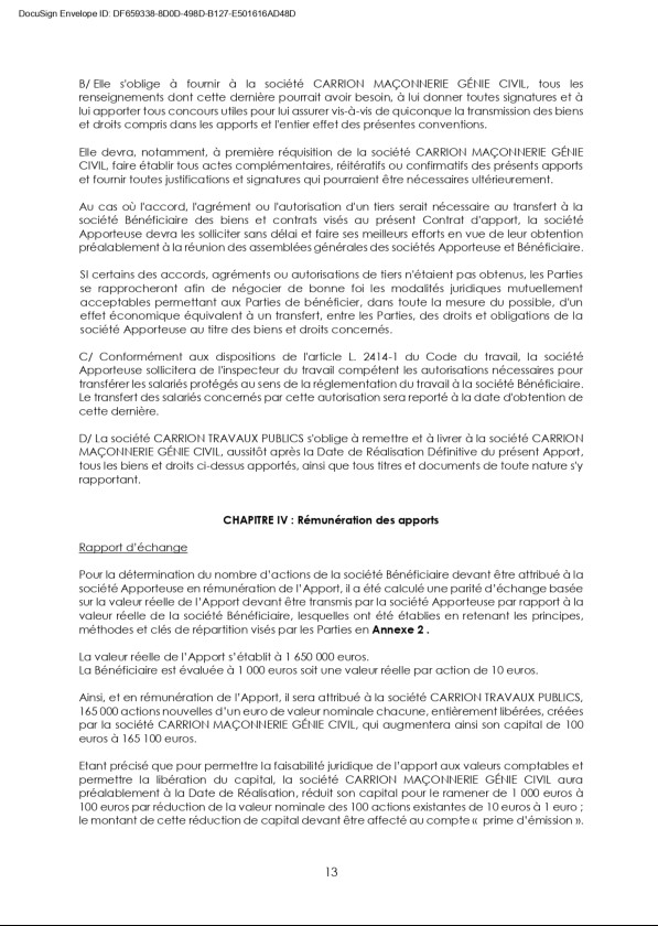 Apport partiel d'actif